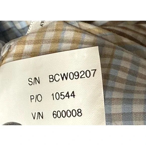 Cutter & Buck Check Dress Shirt Button Down Tan White Gold 2XLT 100% Cotton - Picture 13 of 14